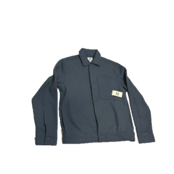 Mode of One Mens Long Sleeve Knit Trucker Jacket Blue Asphalt Size S - Picture 4 of 7